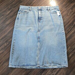 OLD NAVY "Secret Smooth Pockets" 100% Cotton Denim Maxi Skirt NWT/SIZE 20